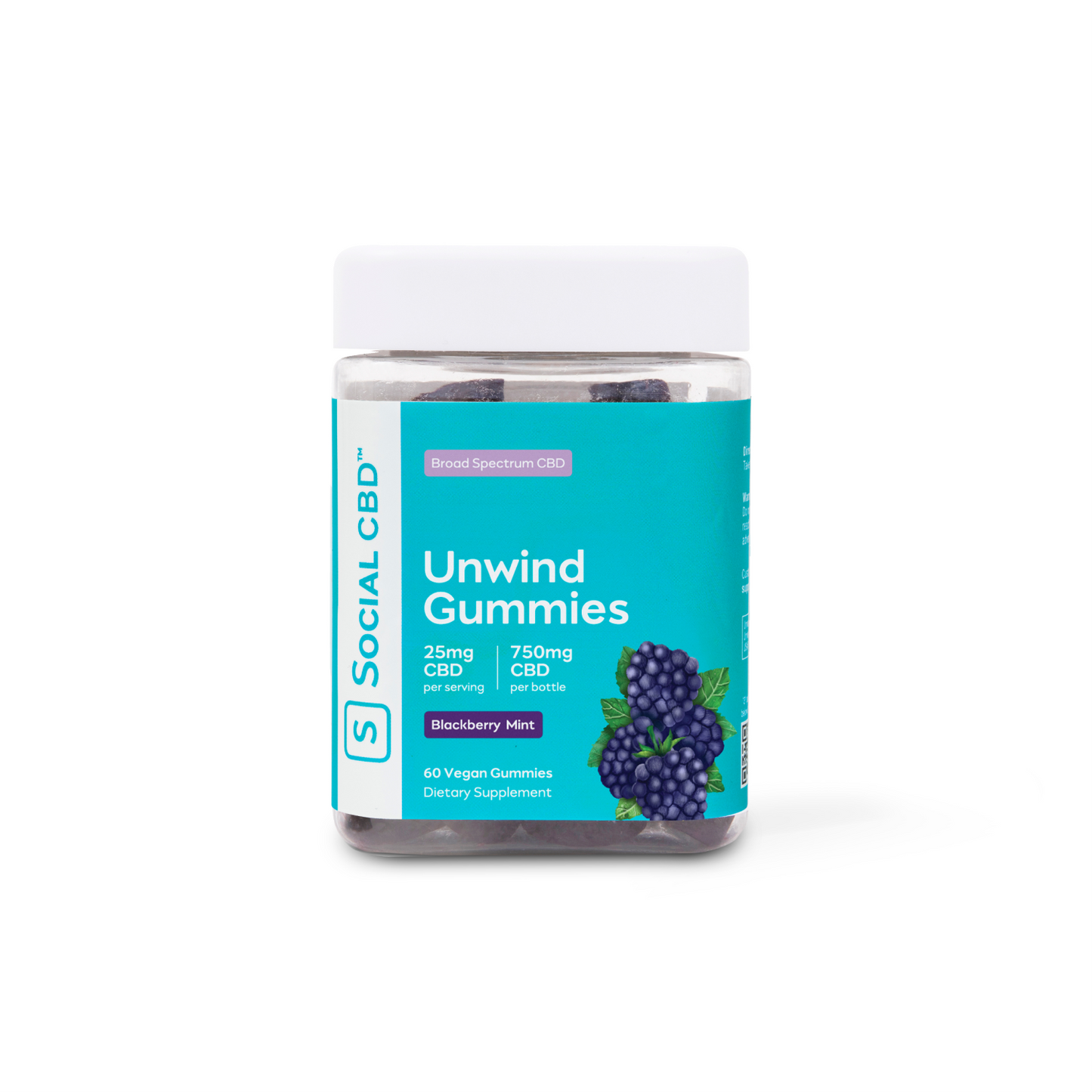 Unwind CBD Gummies Blackberry Mint - 60 Count