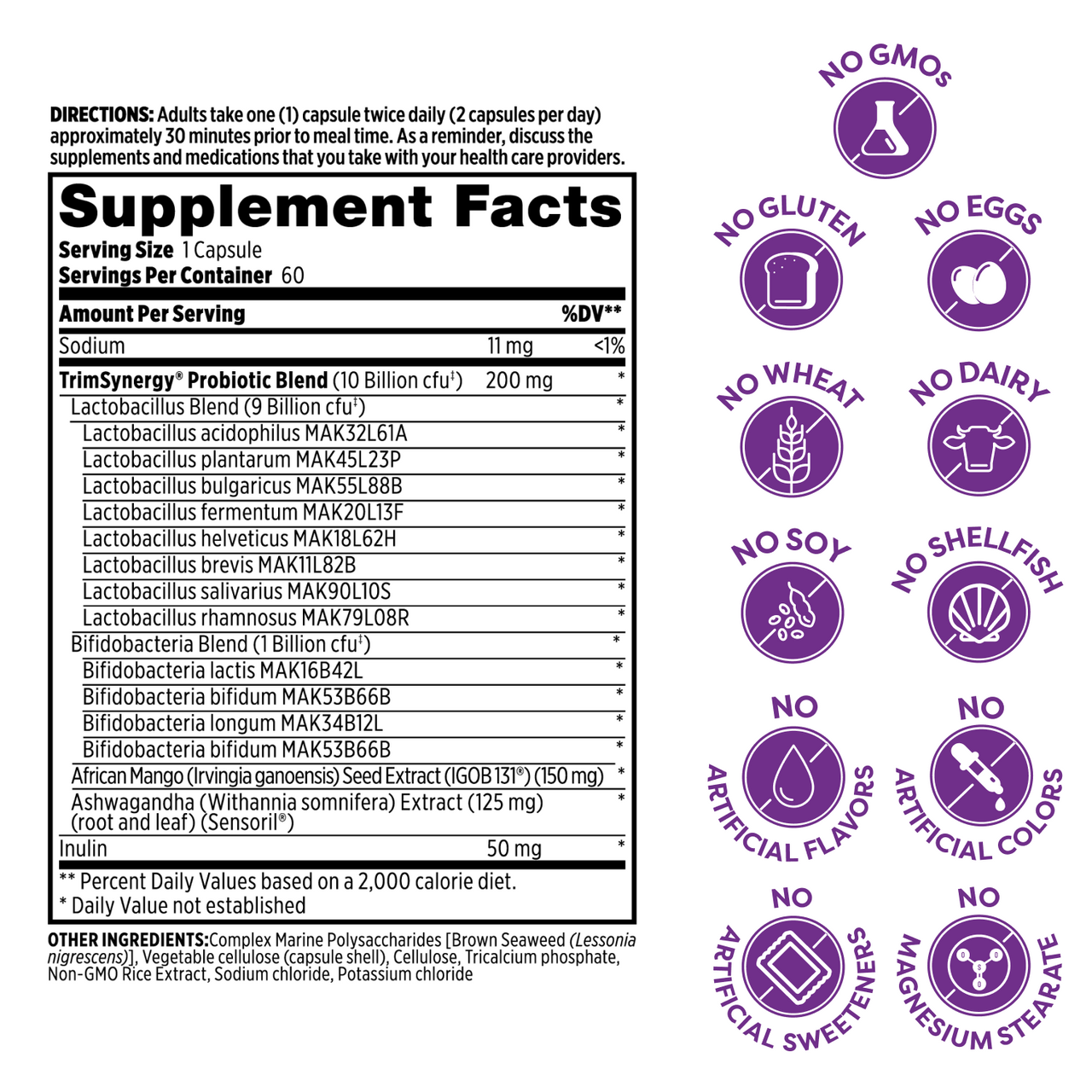 TrimSynergy® Probiotic Capsules - 60 Count