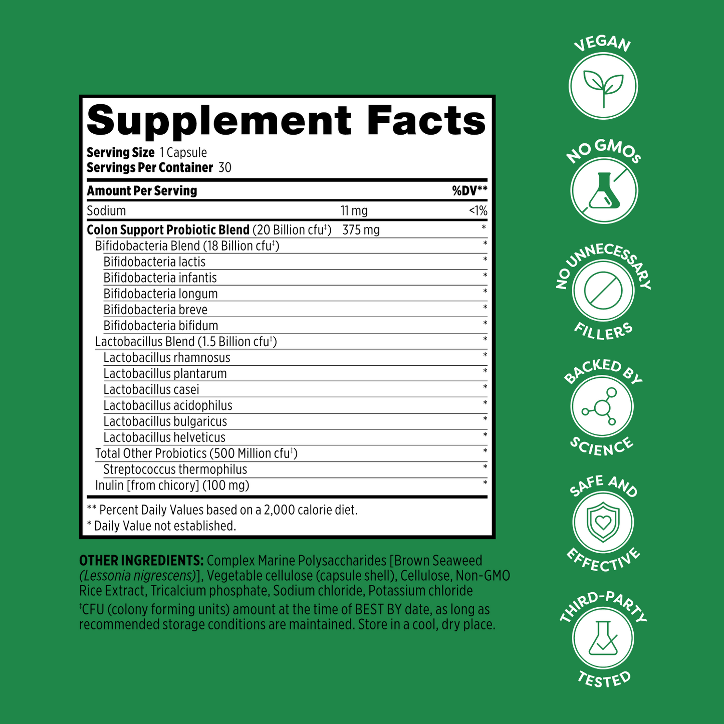 Colon Support Probiotic Capsules