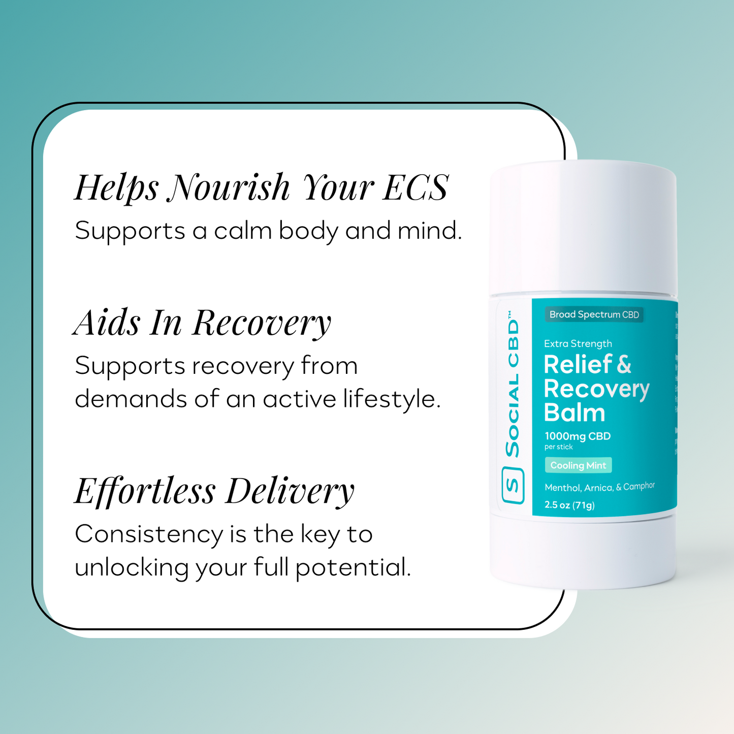 Extra Strength CBD Muscle Balm Stick with Menthol