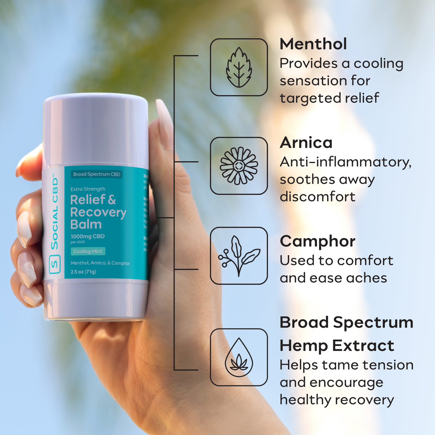 Extra Strength CBD Muscle Balm Stick with Menthol