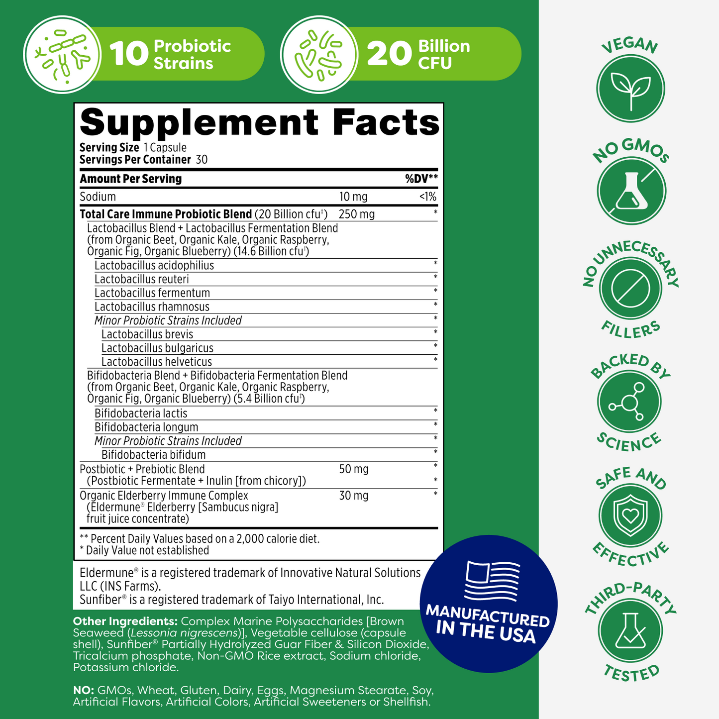 Total Care Immune Probiotic Capsules - 30 Count