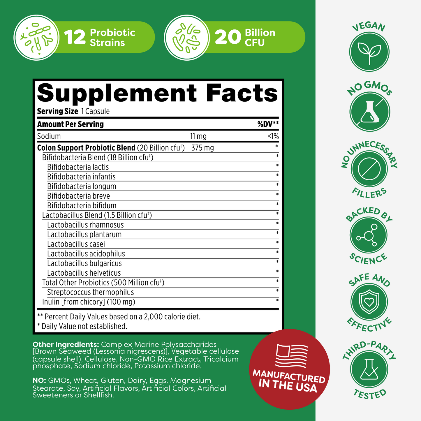 Colon Support Probiotic Capsules