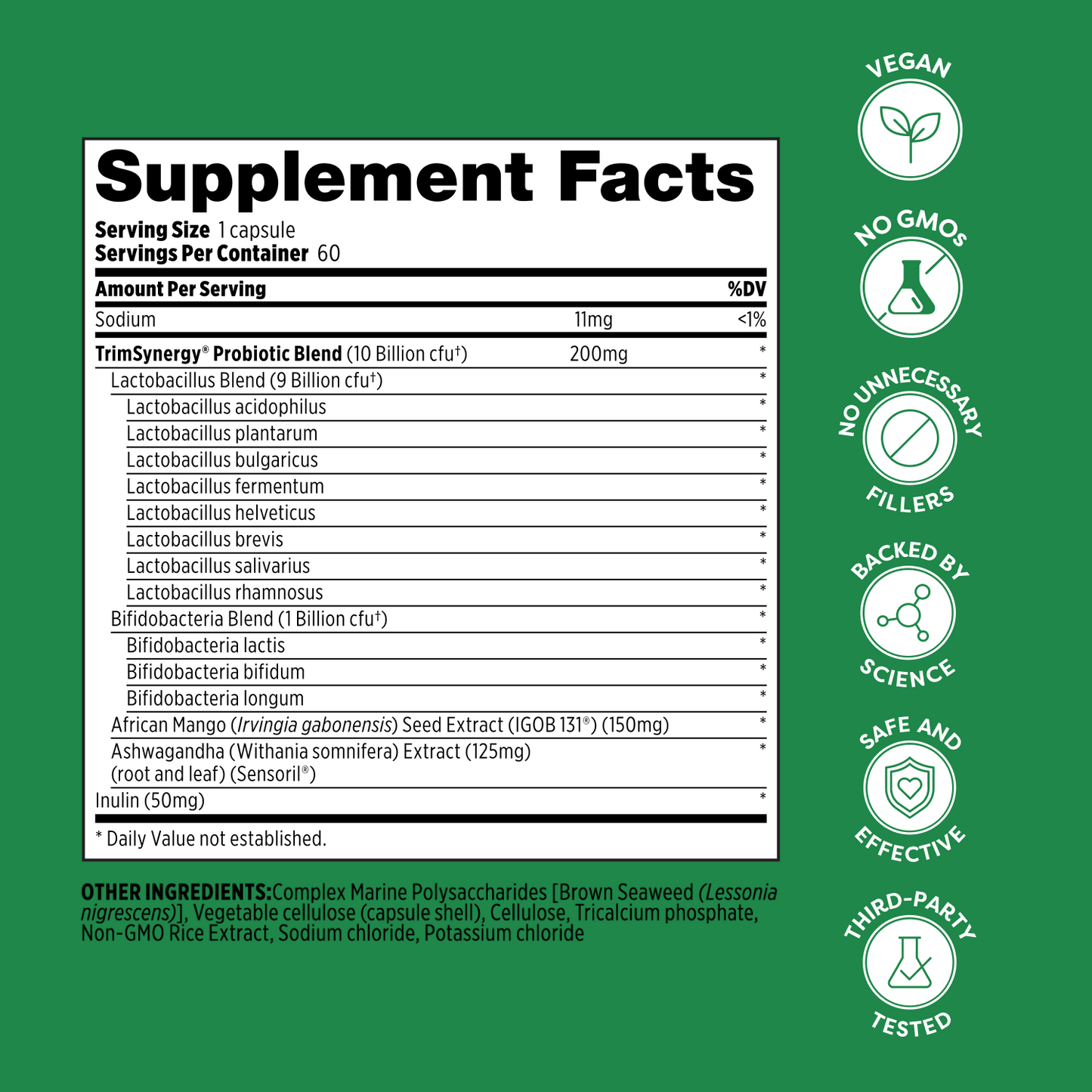 TrimSynergy® Probiotic Capsules - 60 Count