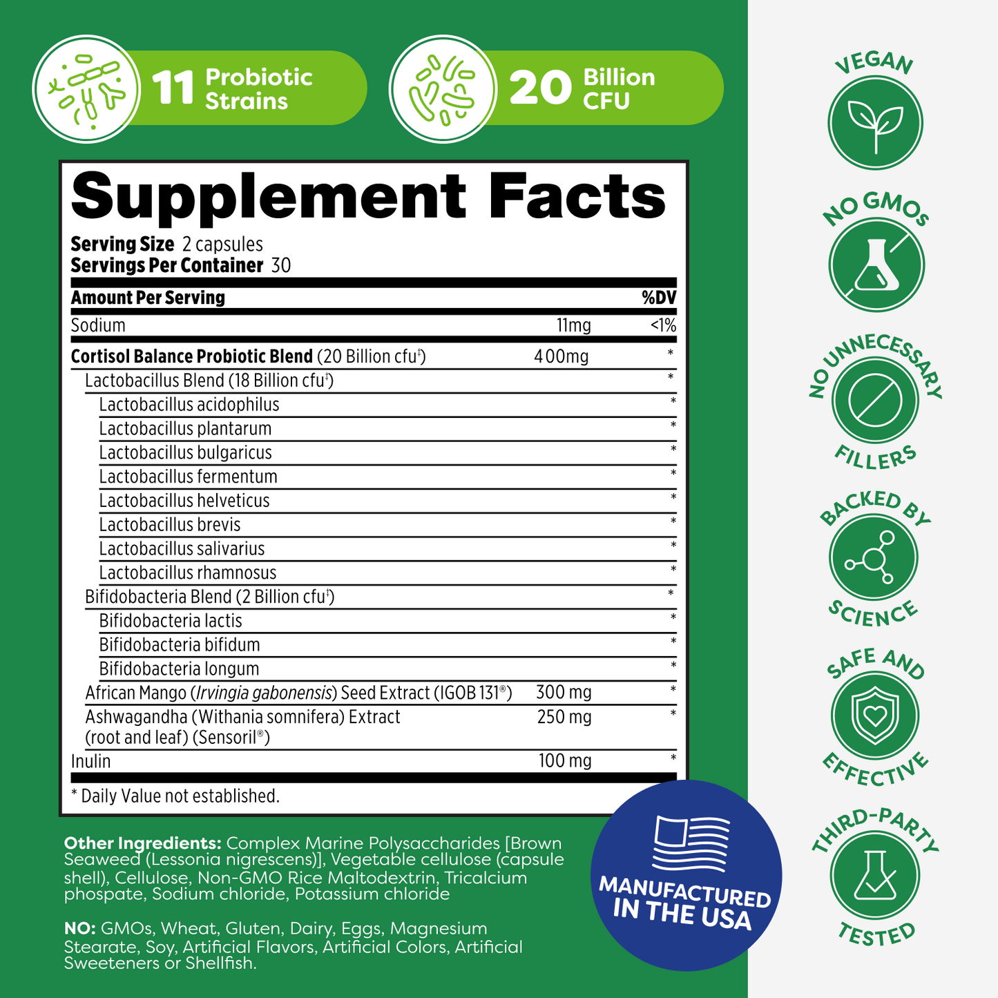 Cortisol Balance Probiotic Capsules