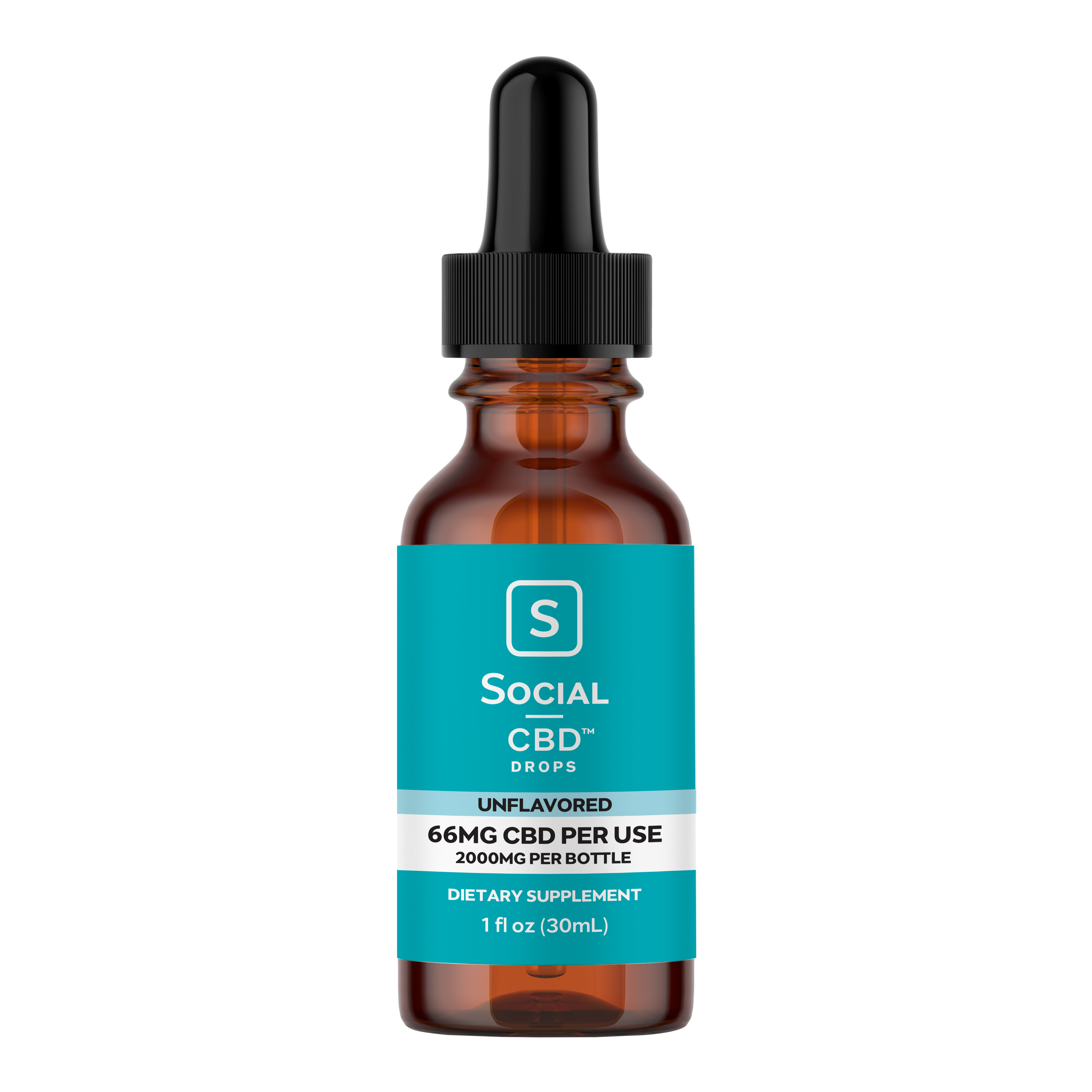 Unflavored Isolate CBD Drops - 2000mg