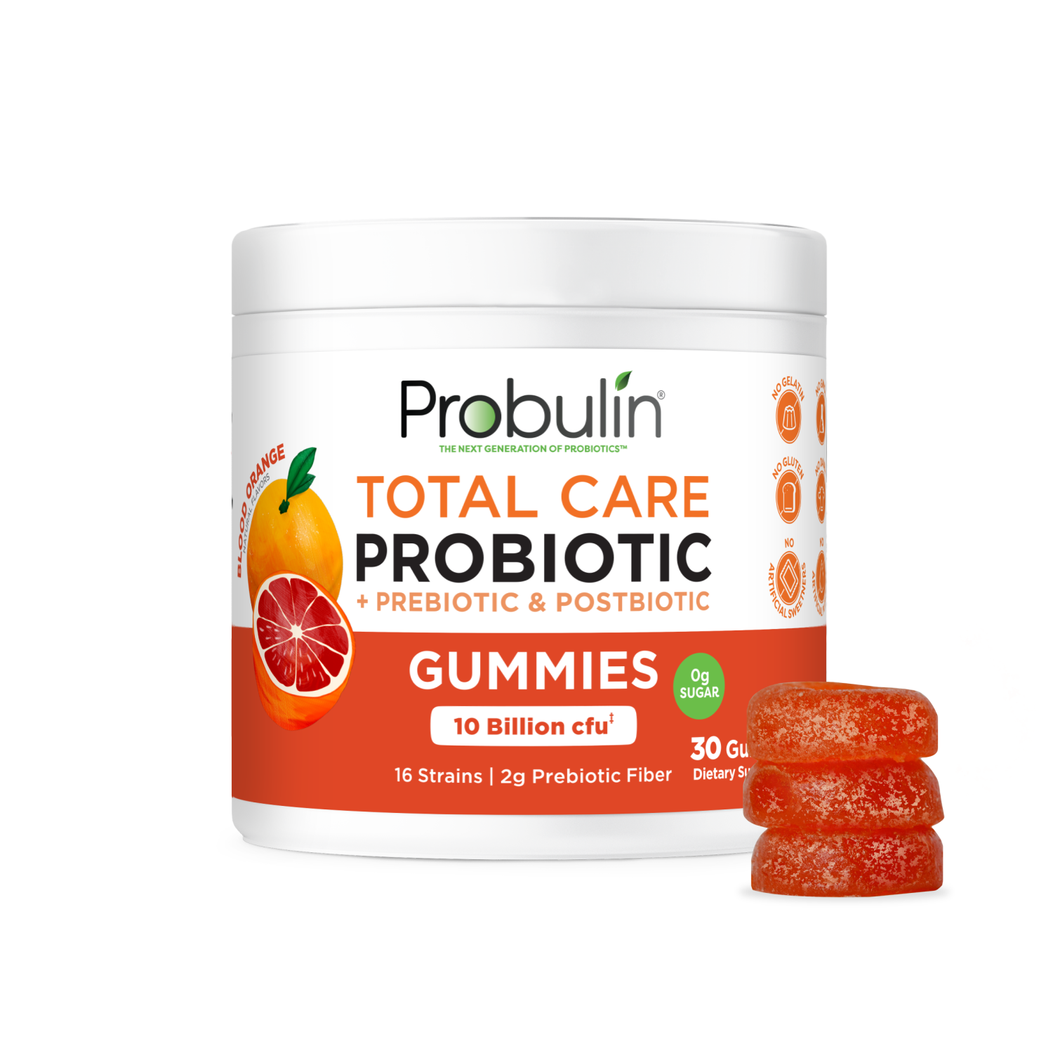 Blood Orange Total Care Probiotic Gummies - 30 Count