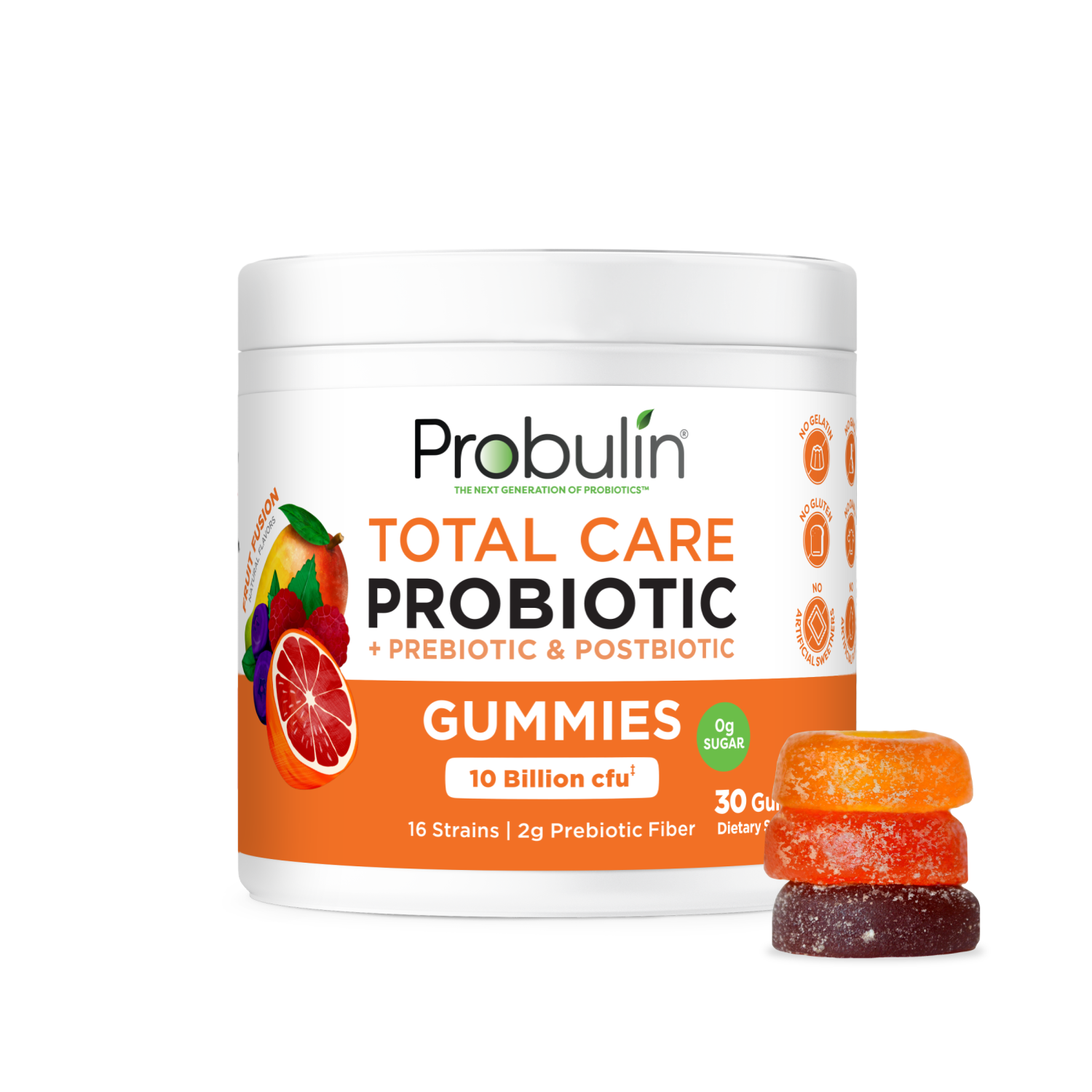 Fruit Fusion Total Care Probiotic Gummies - 30 Count